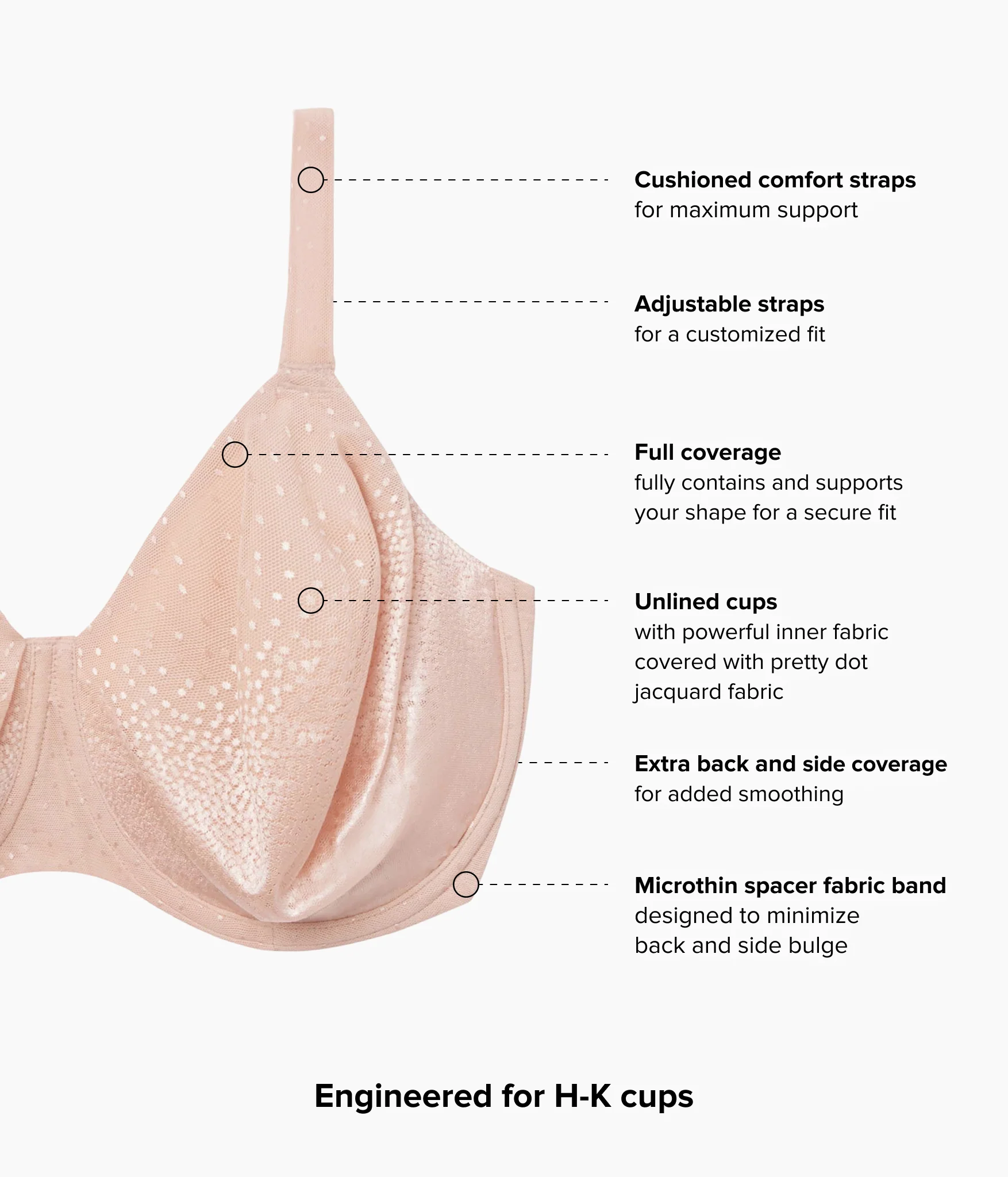 Back Appeal® H-K Cup Underwire Bra: Rose Dust - Image 4