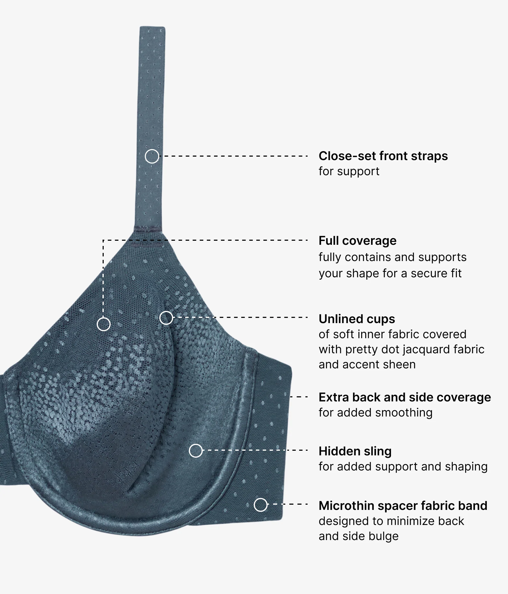 Back Appeal® Underwire Bra: Dark Slate - Image 5