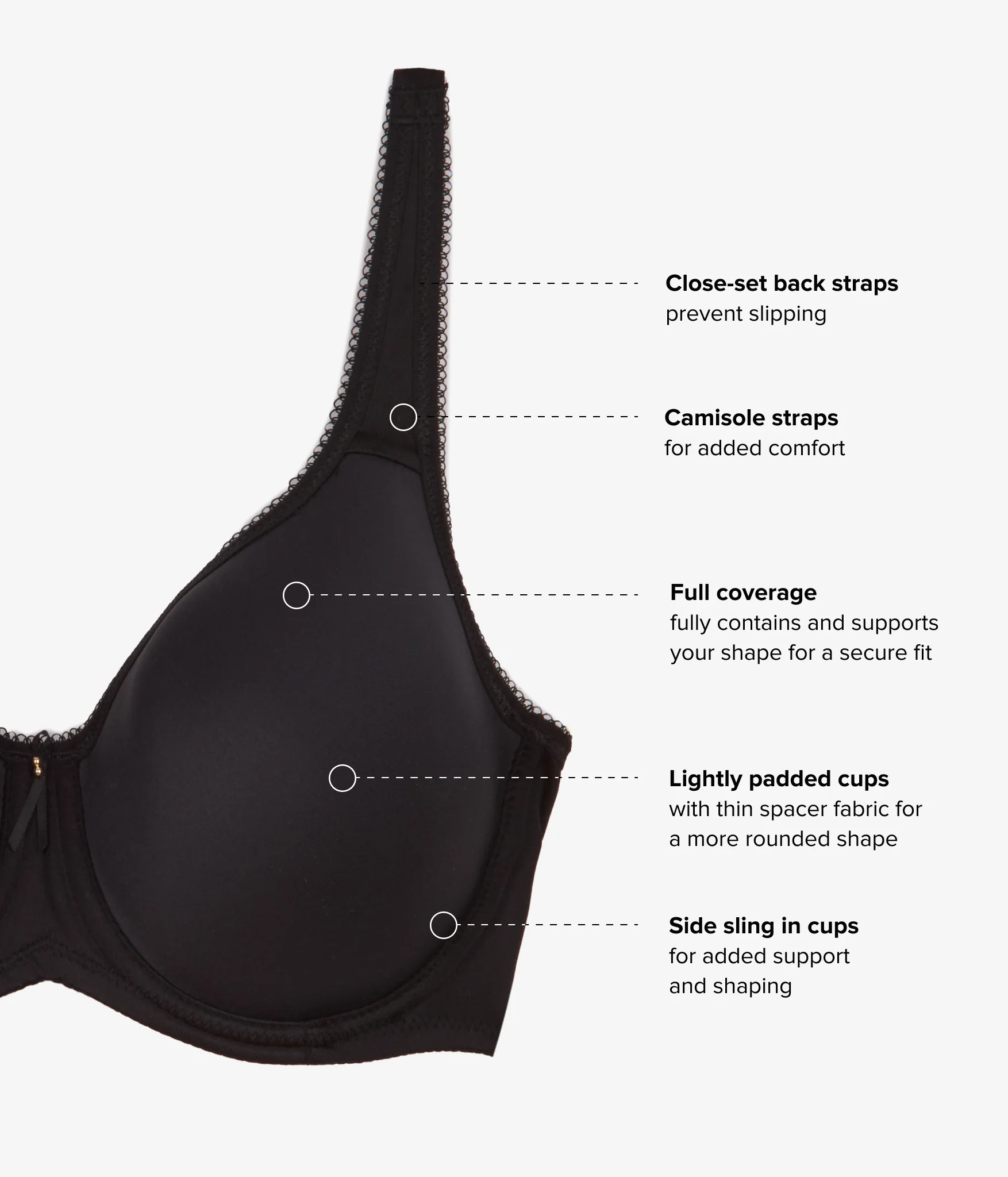 Basic Beauty Spacer Underwire T-Shirt Bra: Black - Image 7