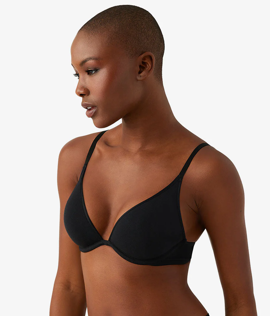 Cotton To A Tee Plunge T-Shirt Bra: Night - Image 2
