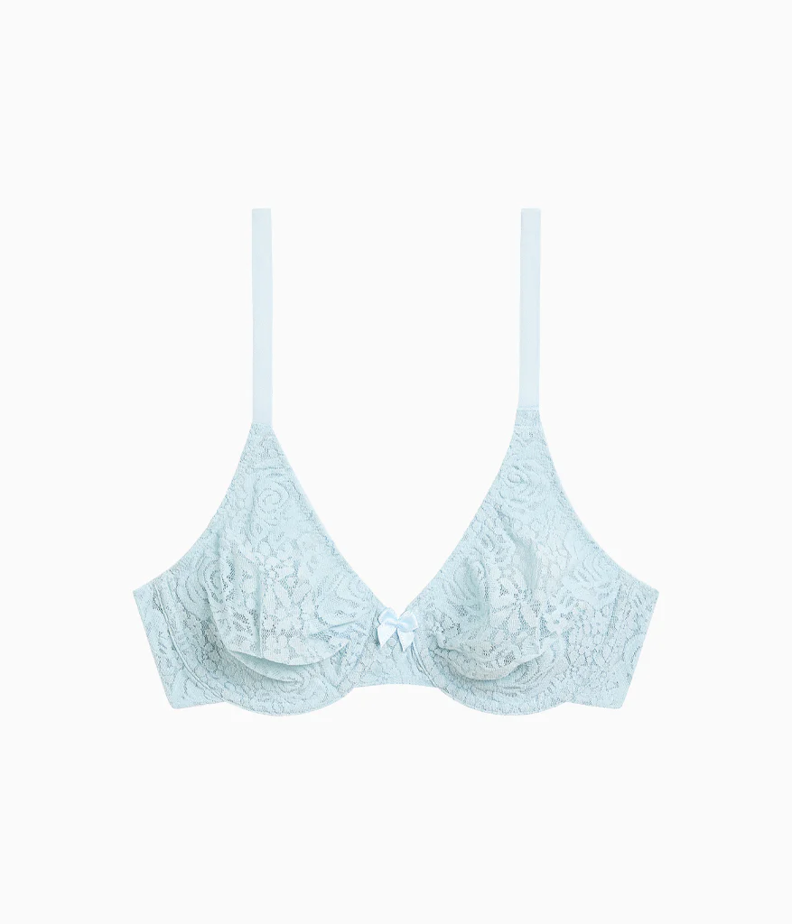 Halo Lace Underwire Bra: Soft Sky - Image 7