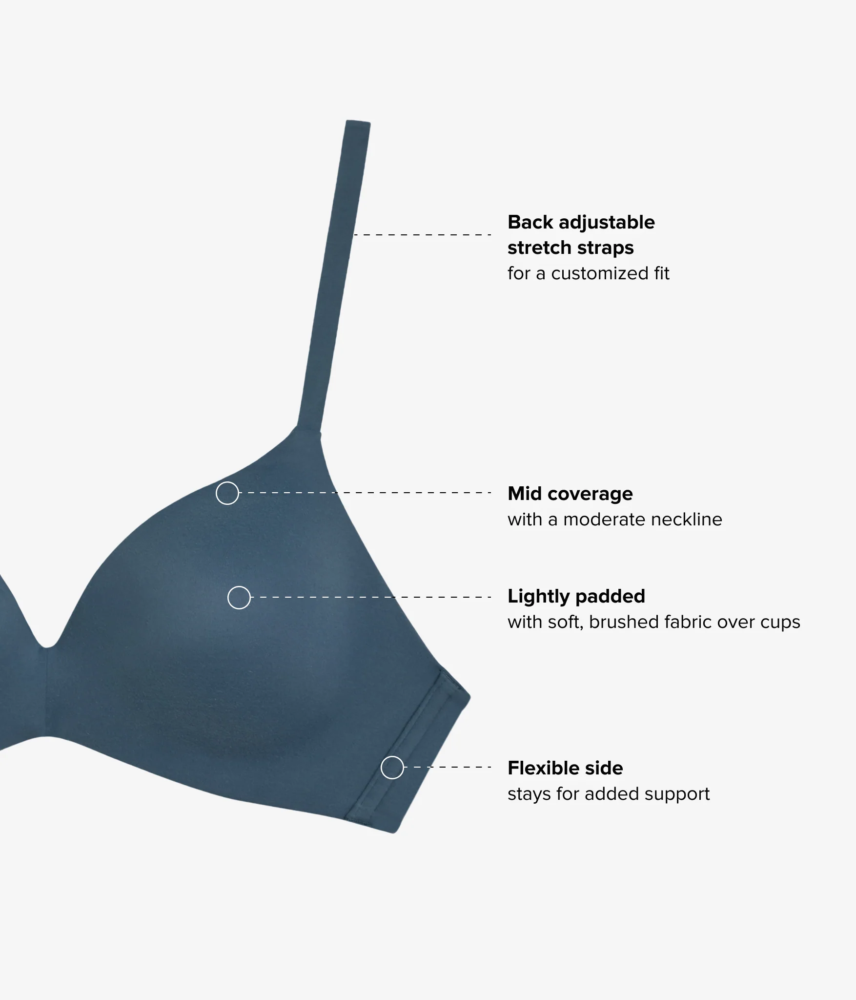 How Perfect Wire Free T-Shirt Bra: Dark Slate - Image 4