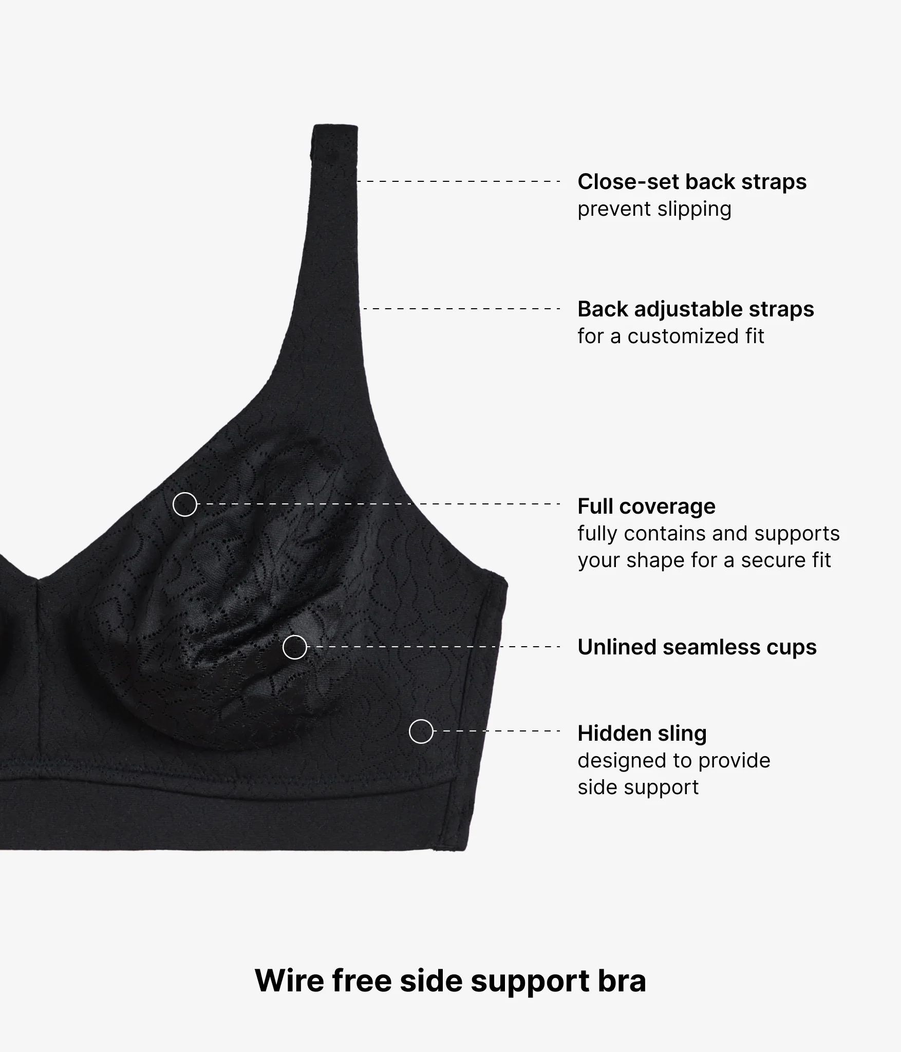Inside Job™ Wire Free Bra: Black - Image 4