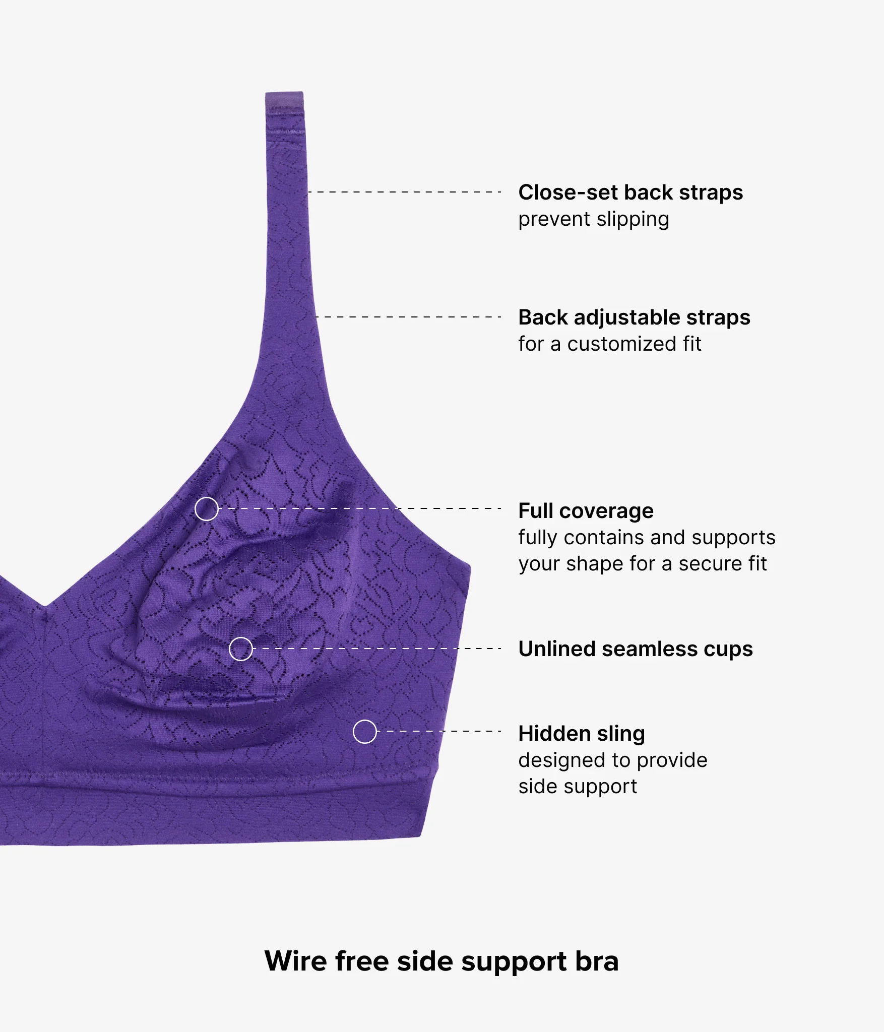 Inside Job™ Wire Free Bra: Purple Indigo - Image 5