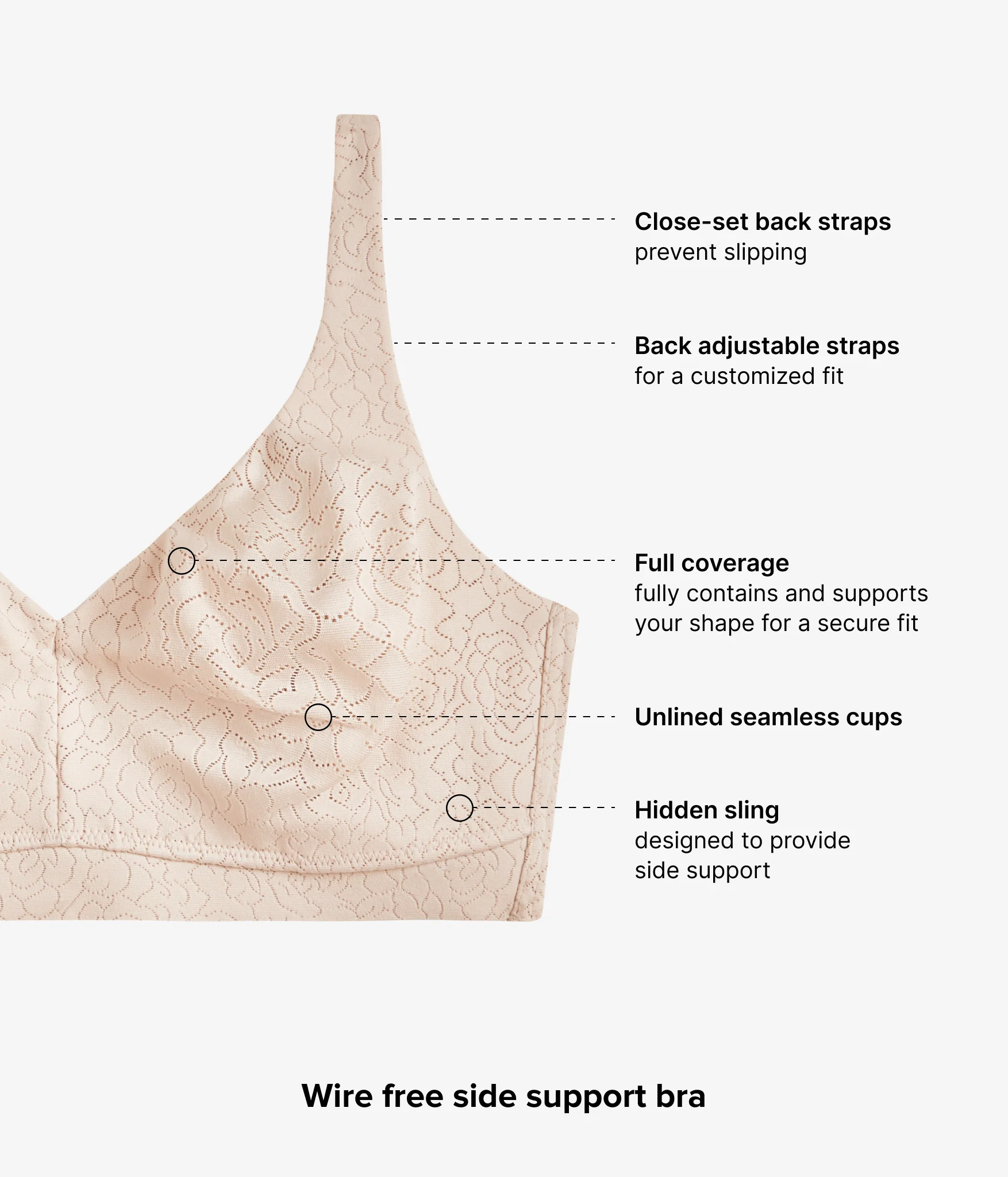 Inside Job™  Wire Free Bra: Sand - Image 4