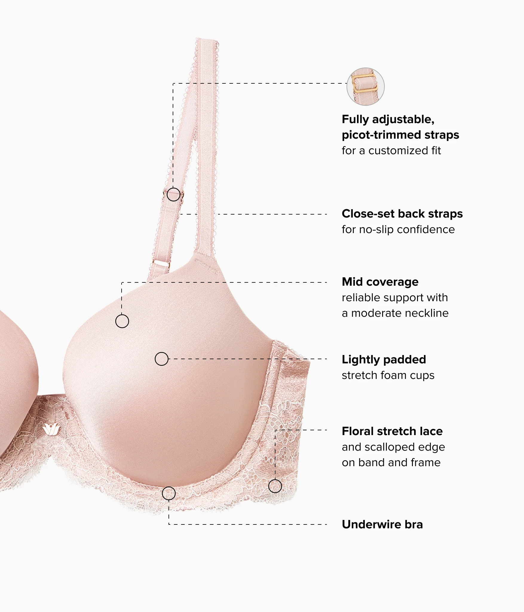 Modern Affair T-Shirt Bra: Rose Dust/Angel Wing - Image 5