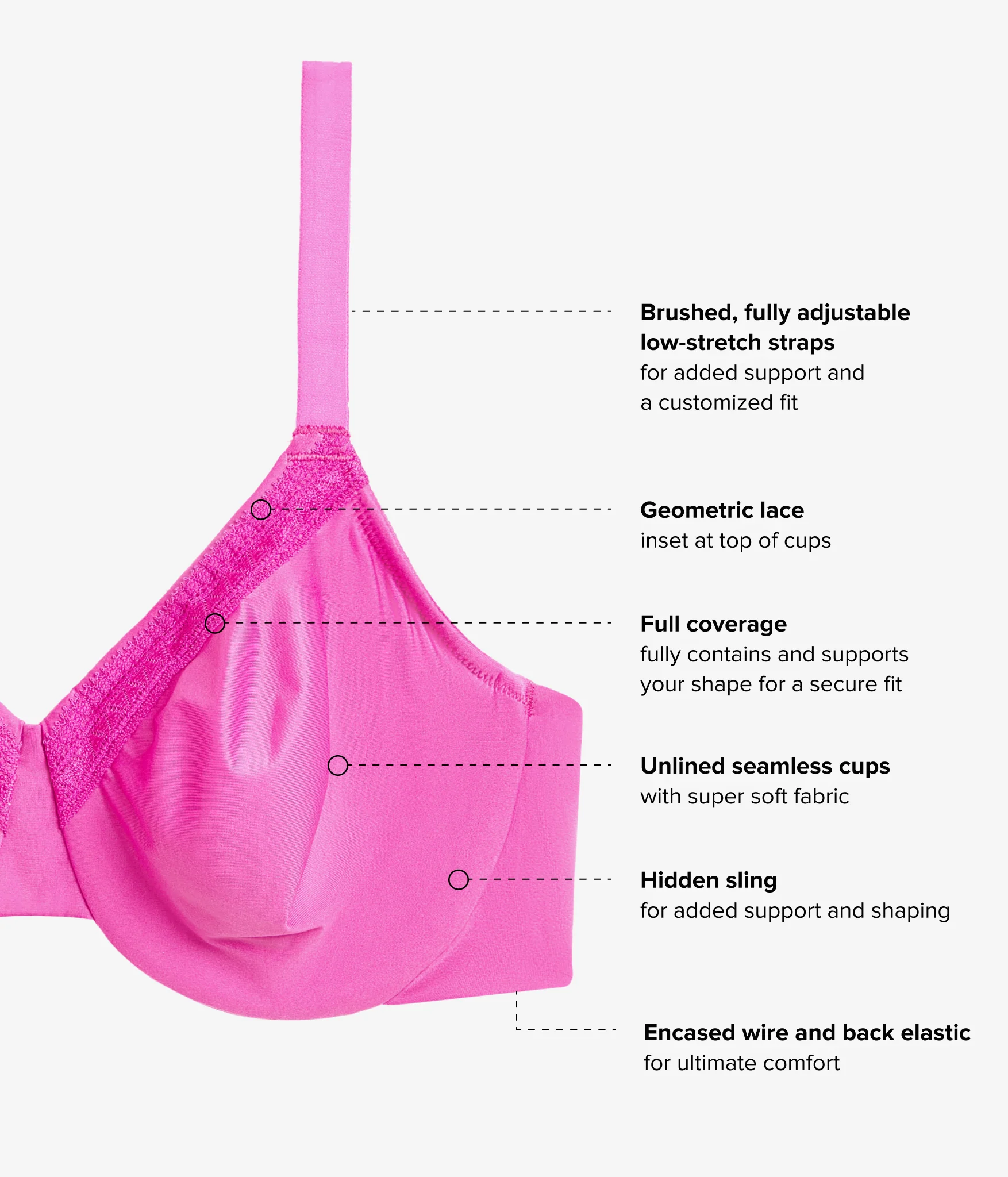 Perfect Primer Full Figure Underwire Bra: Wild Azalea - Image 4
