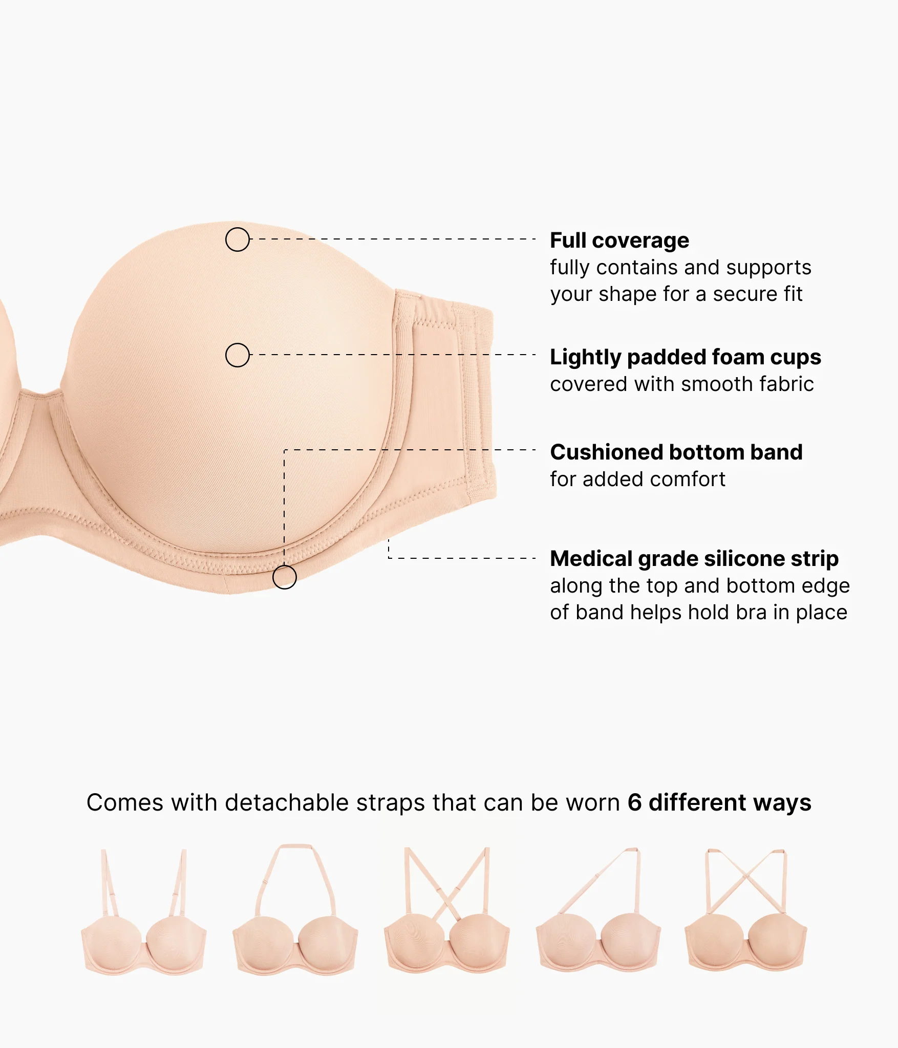 Red Carpet™ Strapless Underwire Bra: Sand - Image 4
