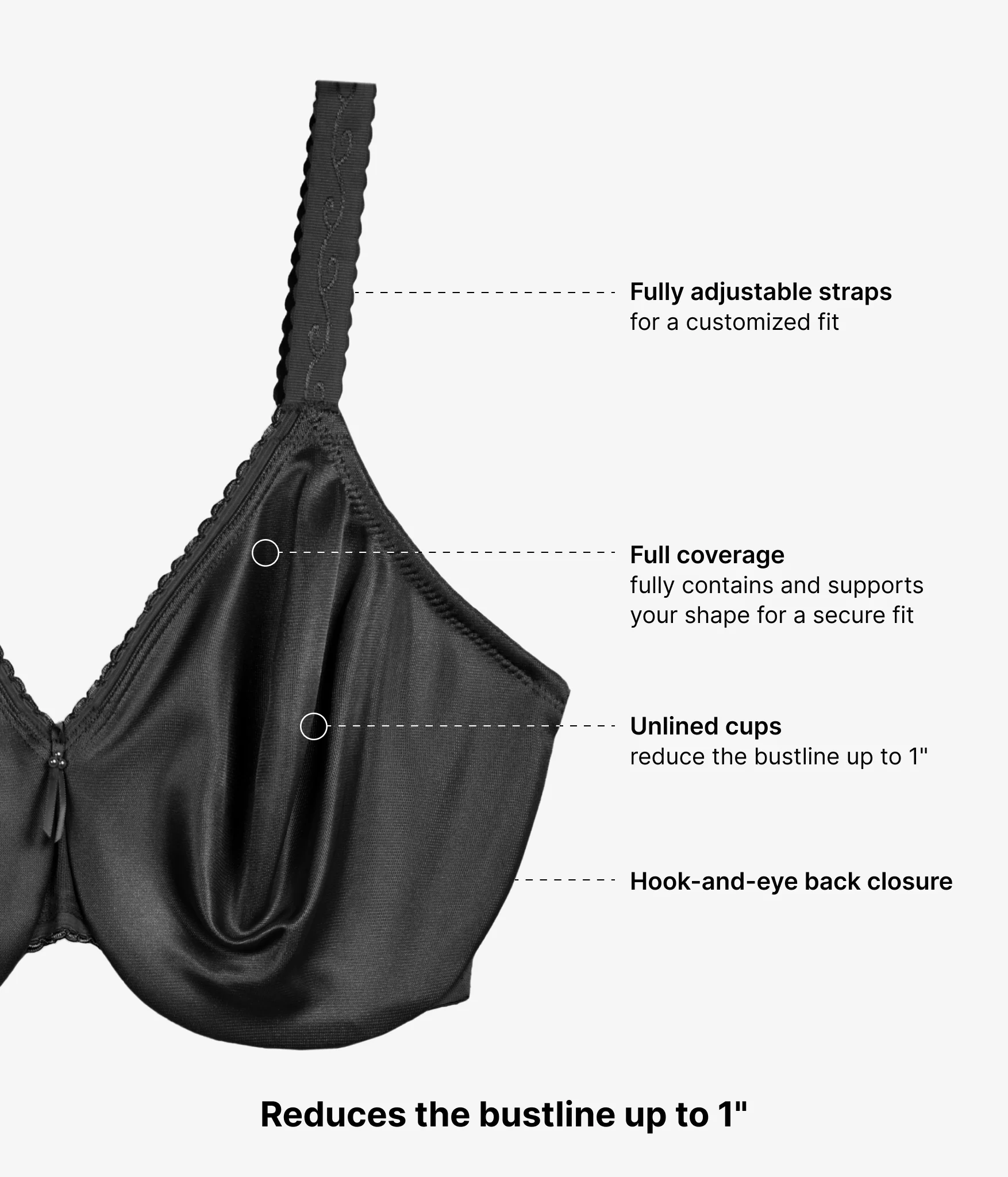 Simple Shaping Minimizer Bra: Black - Image 5
