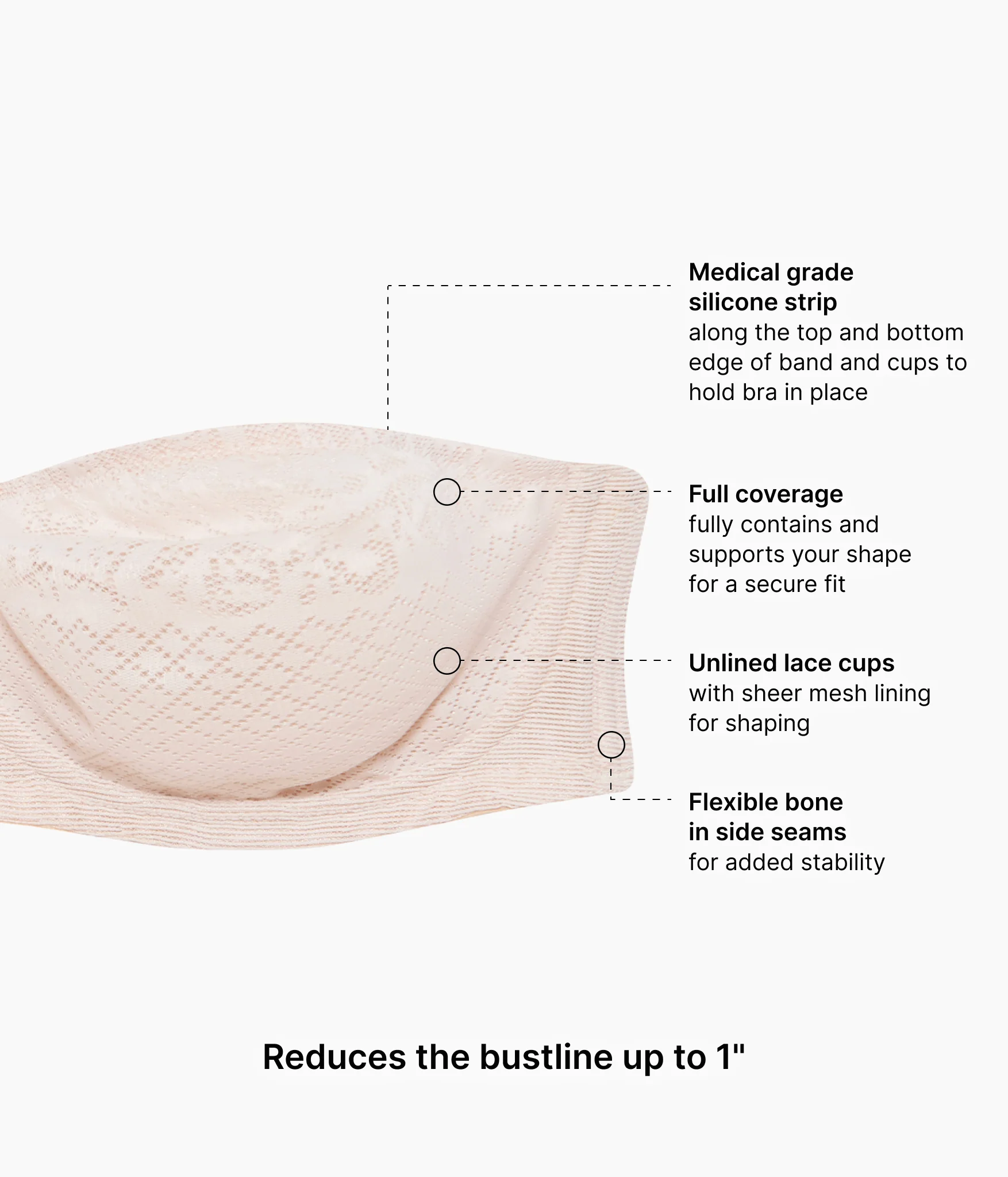 Visual Effects Strapless Minimizer Bra: Sand - Image 4